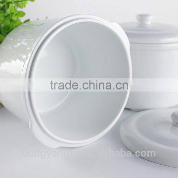 China Factory Wholesale Plain White Ceramic Porcelain Glazed Stew Pot, Soup Tureen With Lid , Serving Cooking Pot photo-4