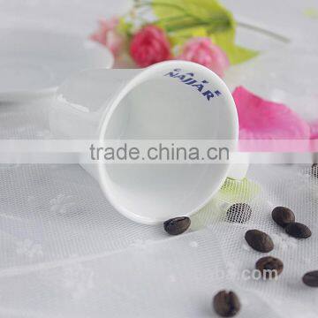 Custom Logo White Porcelain Tea Cup and Saucer Wholesale