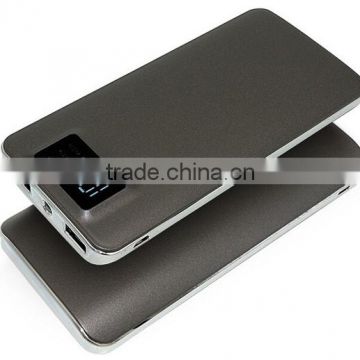 High Quality 10000mAh leather finish smart Power Bank with LCD Display