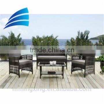 4 pc outdoor rattan wicker hand woven coffee table set