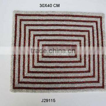 Rectangular Glass bead place mats in brown and white patterns available in more colours and patterns