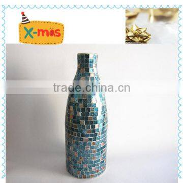 Christmas Decor Malachite Green Mosaic Tall Vase Handmade Elegant Flower Arrangements photo-5