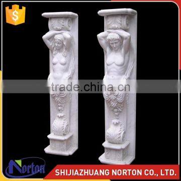 hand carved roman column white marble indoor decorated column NTMF-C255S