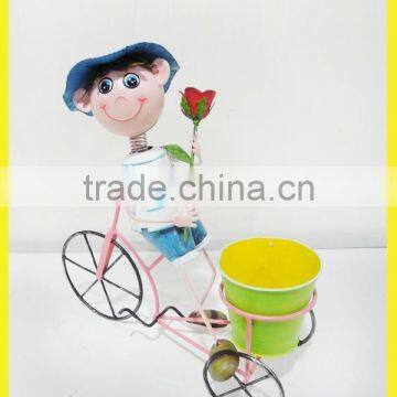 Hot selling decoration garden metal bicycle flower pot stand