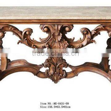 Arabic Living Room Furniture Hand-Carved Console Desk With Marble photo-3