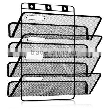 2017 Wholesale 4-Pocket Hanging Wall File Organizer, Folder Holder + Mounting Hardware + Labels photo-2