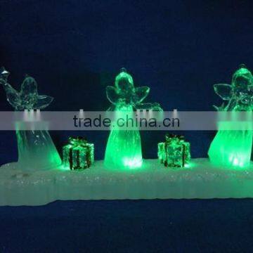 Clear Acrylic led color changing music angel for decoration