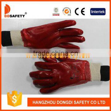 DDSAFETY Red Pvc Glove Smooth Finished For Construction