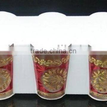 GH201 6pcs Glass Drinking Set With Bronzing Deco photo-2
