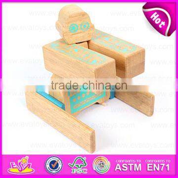 Hot Sale Non Toxic Wooden Robot Toy for Kids,DIY Children Wooden Robot Toy With Very Cheap Price W03B043 photo-2