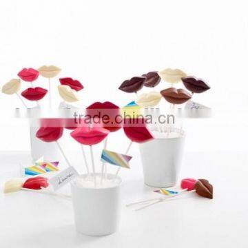 Pop Kiss Biscuit Chocolate Mold Lip Shaped Lollipops Silicone Form photo-5