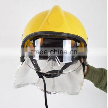 Yellow Europe shockproof Safety Used Fire Helmet