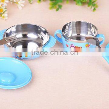 Color Stainless Steel Serving Soup Baby Bowl With Lid Kids Suction Bowl photo-6