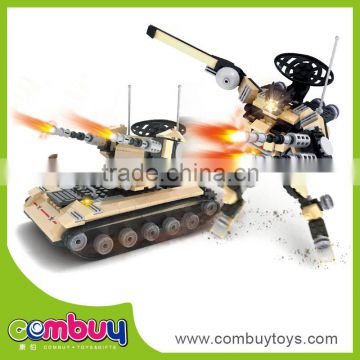 2 in 1 Wholesale Child play building blocks mini plastic tank toy