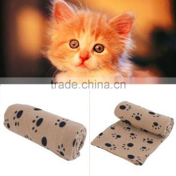Cute Pet Puppy Dog Cat Blanket Paw Prints Soft Warm Fleece Mat Bed Cover (Color: Gray(S,M), Light Brown(L) ) photo-2