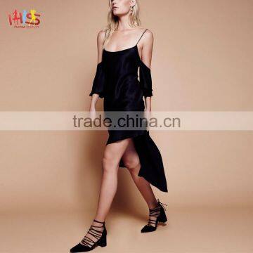 Party Midi Dresses for Girls of 18 Years Old Open Shoulder Design With a Beautiful Asymmetrical Hem Midi Dress 2016 HSd7530 photo-2