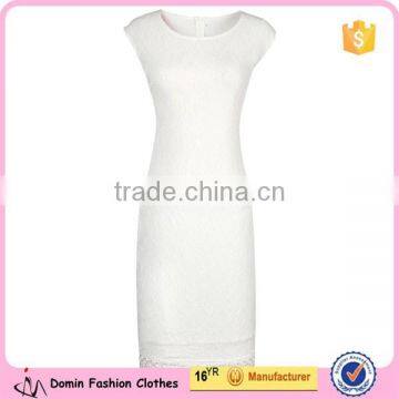 Women's Noble Floral Lace Sleeveless Knee Length Bridesmaid Dress photo-2