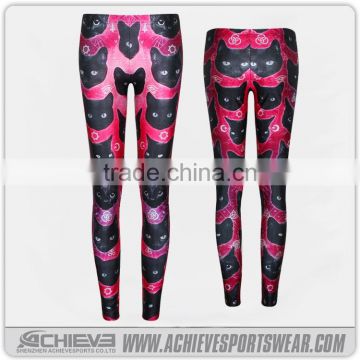 sublimated high waist leggings custom ladies sexy fitness pants slim fit yoga leggings