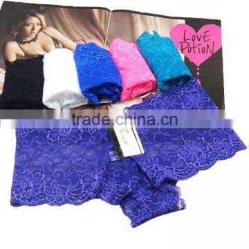 Sexy Hot Selling Underwear Transparent Lace Women Boyshorts Factory Lingerie photo-2