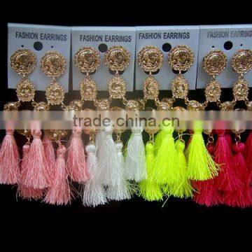 Bohemian Jewelry Gold Coin Plated With Tassel Dangle Earrings photo-3