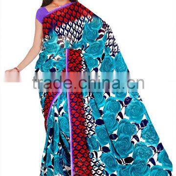 Polyster Saree With Blouse photo-3