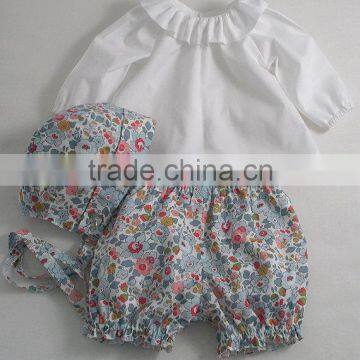 Wholesale Baby Girl Set White Top and Printed Shorts Import Baby Clothes China photo-2