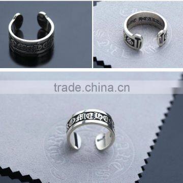 Manufacturer Top Quality Words Patterned Men's Jewelry Mystic Sterling Silver Big Ring for Men photo-6