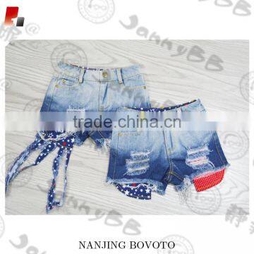 design ripped kids denim shorts