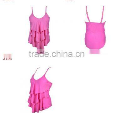 Wholesale Ladies Beautiful High Cut Sexy Pink One Piece Bathing Suits photo-5
