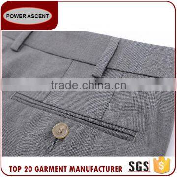 New Design Double Breast Light Grey Coat Pant Business Men Suit photo-5