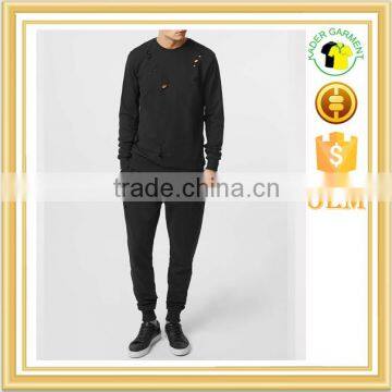 custom slim fit tracksuit plain cotton tracksuit