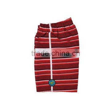 Red Stripe Digital Printing Kids Board Shorts in 100% Polyester Fabric photo-3