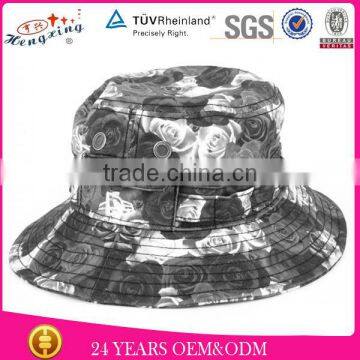 Pocket floral printing bucket hat wide brim hats