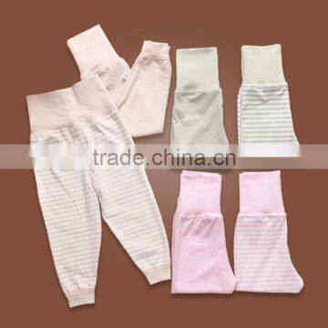 2017 new arrival high waist organic cotton baby pants