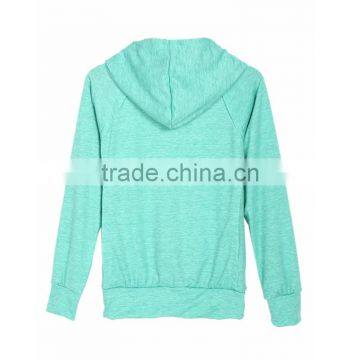 2017 High Quality Mint Green Pocket Front Drawstring Hoodie Women photo-2