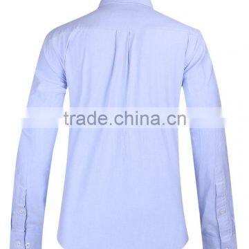 2017 New Blue Oxford Men's Long Sleeve Casual Shirt Wholesale photo-3