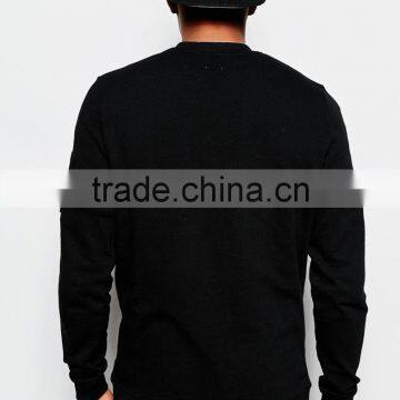 Black Jersey Jacket With Pocket on Sleeve photo-3