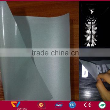 manufacture for silver silk screen printing hot melt glue backside reflective film for logo