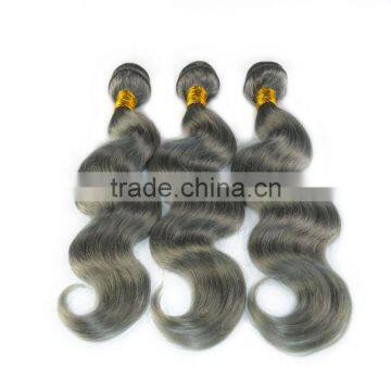 Large Stock Fast Shipping Wholesale Cheap Grey Human Hair Piece Brazilian Body Wave Gray Hair Weave