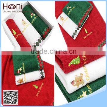 100% Cotton Terry Towel Embroidery Snowman Wholesale Price