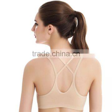 Latest design promotional double straps comfortable sports women sexy bra