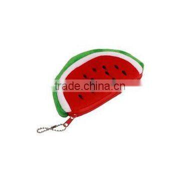 Watermelon Zipper Coin Purse Wallets Plush Bags Red