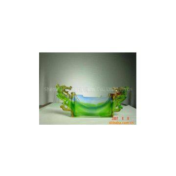 Liu li Artwork-Colored Glaze Business Card Desktop Holder