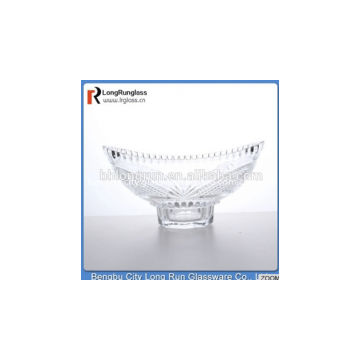LongRun new product big carved footed fruit&snack plate boat plate
