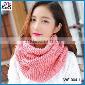 Winter fashion knitted acrylic infinity scarf neckwarmer