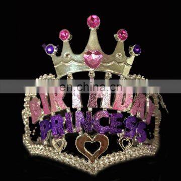 HEN-0046 wholesale Bride To Be Badge Hen Night Party plastic pink tiara crown