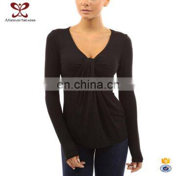 2017 the Europe And The United States Deep V-neck Long Sleeve Women Shirt