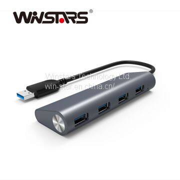 4 Ports USB 3.0 Hub Aluminum Design Multi-function USB Docking