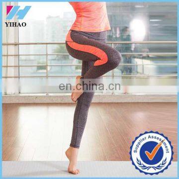 Trade assurance Yihao women Polyester nylon heather grey custom women sports tights dance yoga women leggings