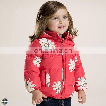 T-GC008 High Fashion Winter Fancy Girls Printing Thick Coat